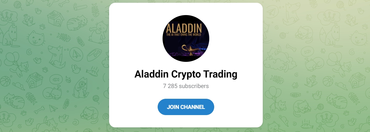 Внешний вид телеграм канала Aladdin Crypto Trading