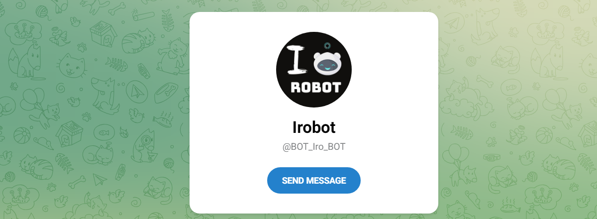 Внешний вид телеграм канала Irobot