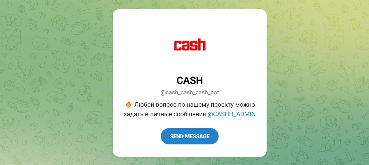 Внешний вид телеграм канала Cash Bot