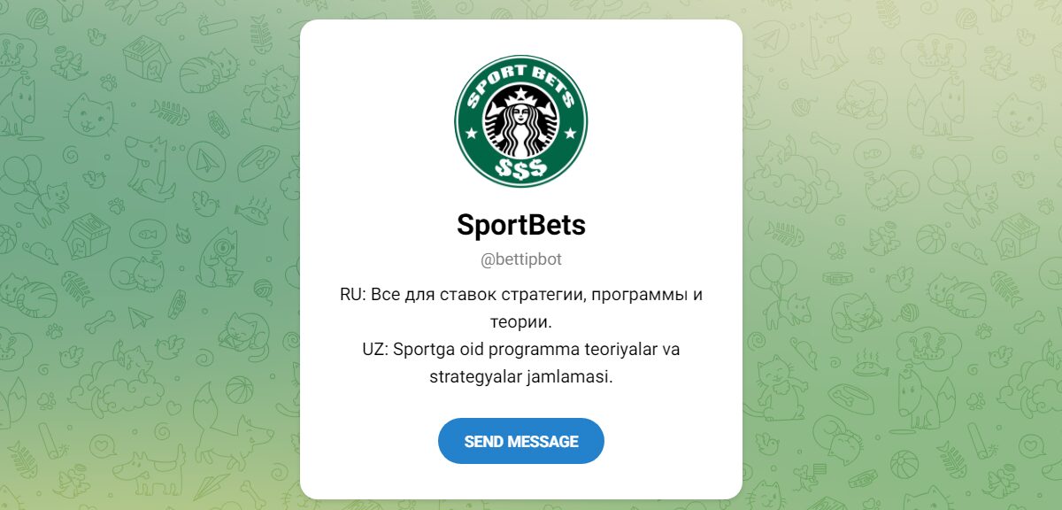 Внешний вид телеграм канала SportBets