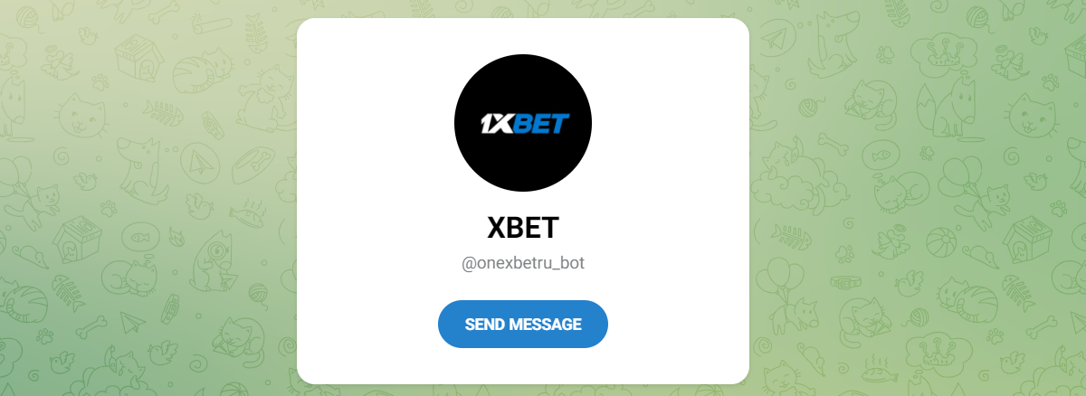 Внешний вид телеграм канала ONEXBETRU BOT