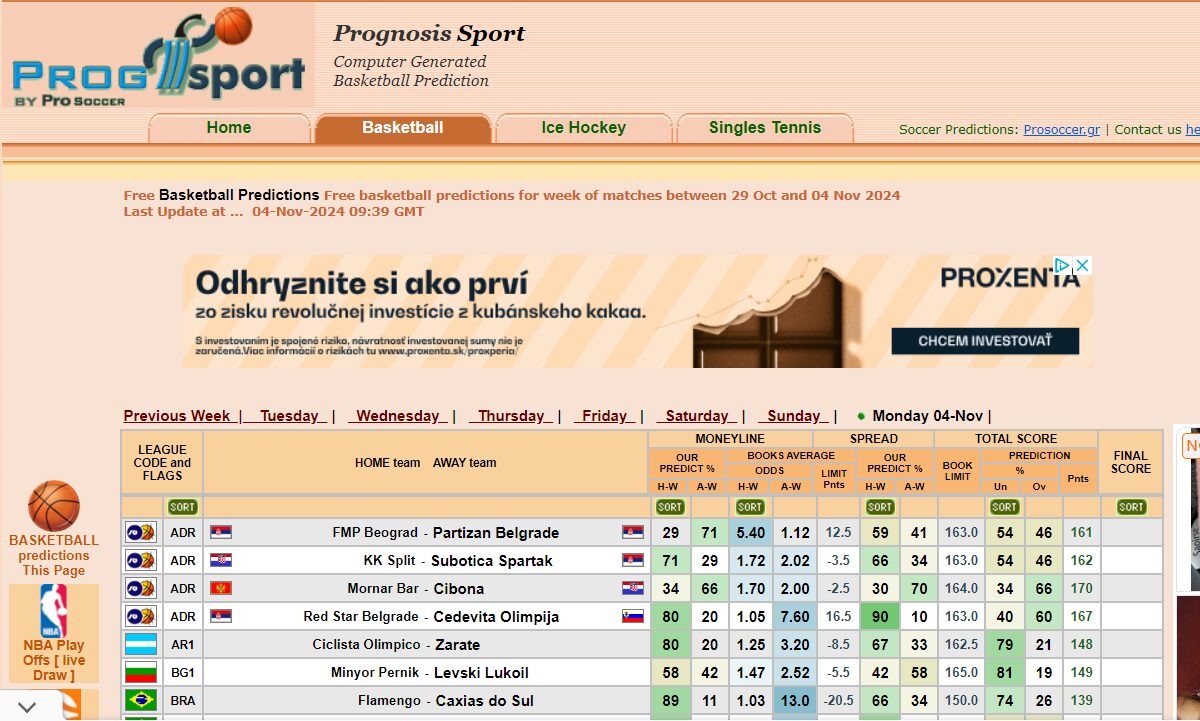 Внешний вид сайта Progsport