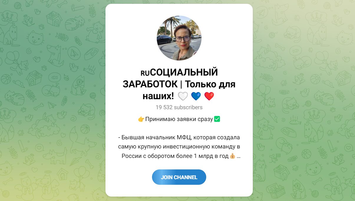 Внешний вид телеграм канала Социальный заработок